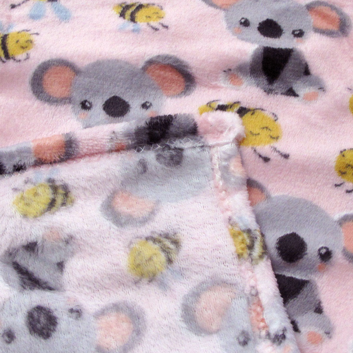 Ultra Soft Coral Fleece Throw 127 x 152cm Bees & Koalas