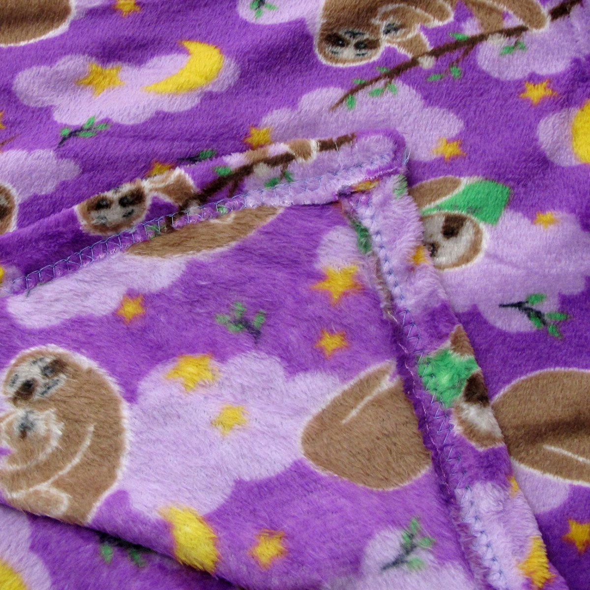 Ultra Soft Coral Fleece Throw Sleeping Sloths