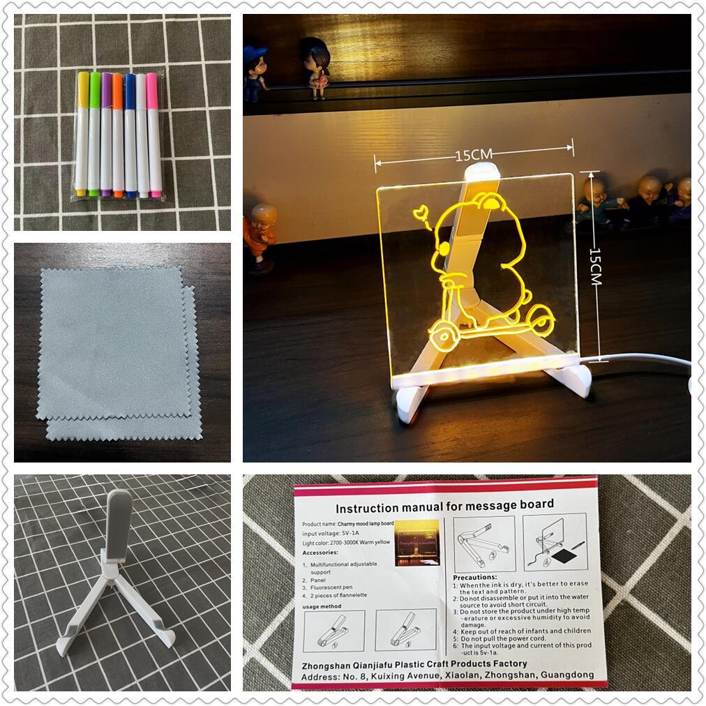 Erasable Children's Drawing Board – LED Light Blackboard with Stand for Writing and Doodling