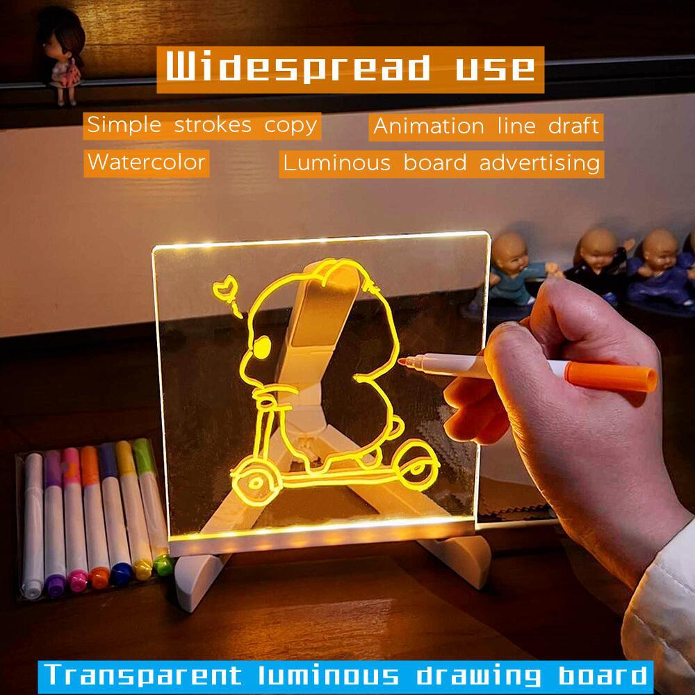 Erasable Children's Drawing Board – LED Light Blackboard with Stand for Writing and Doodling