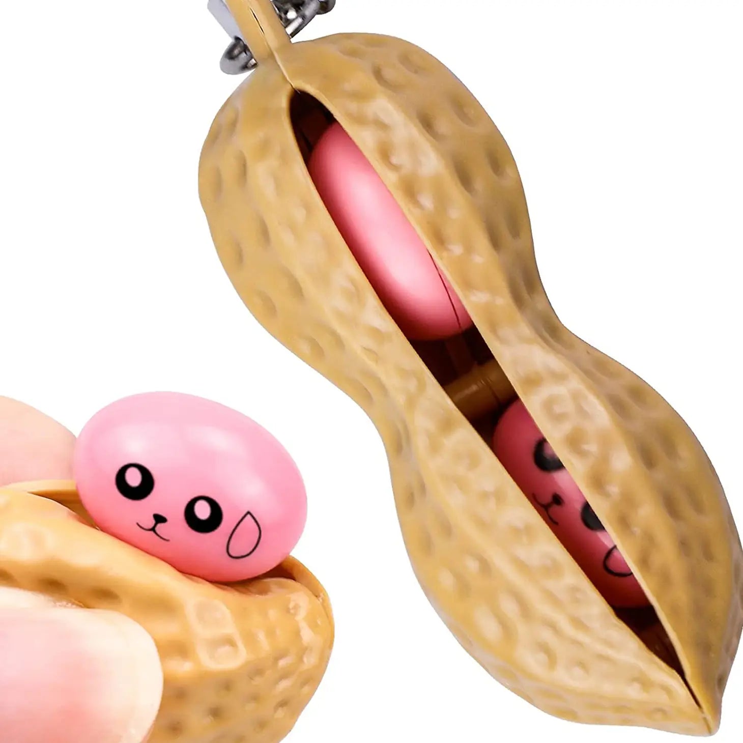 Squeeze Sensory Antistress Relief Peanut Keychain