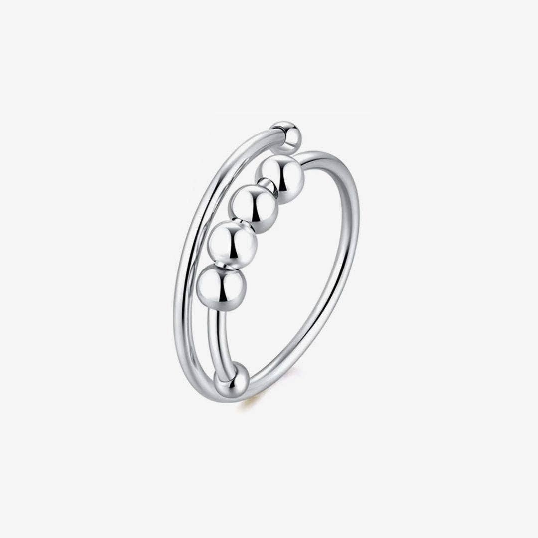 4-Bead adjustable Anxiety Ring (Stainless Steel)