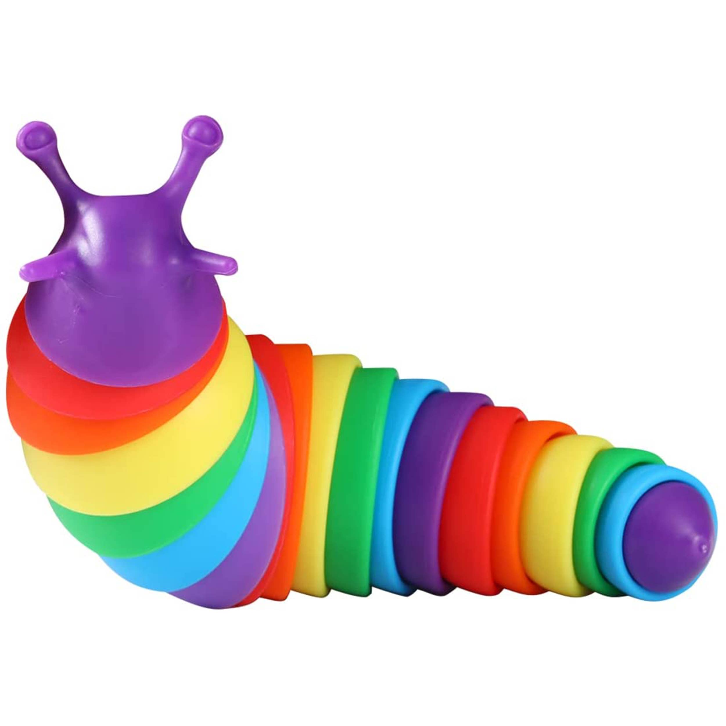 Rainbow Sensory Flexible Articulated Slug Kids & Adults