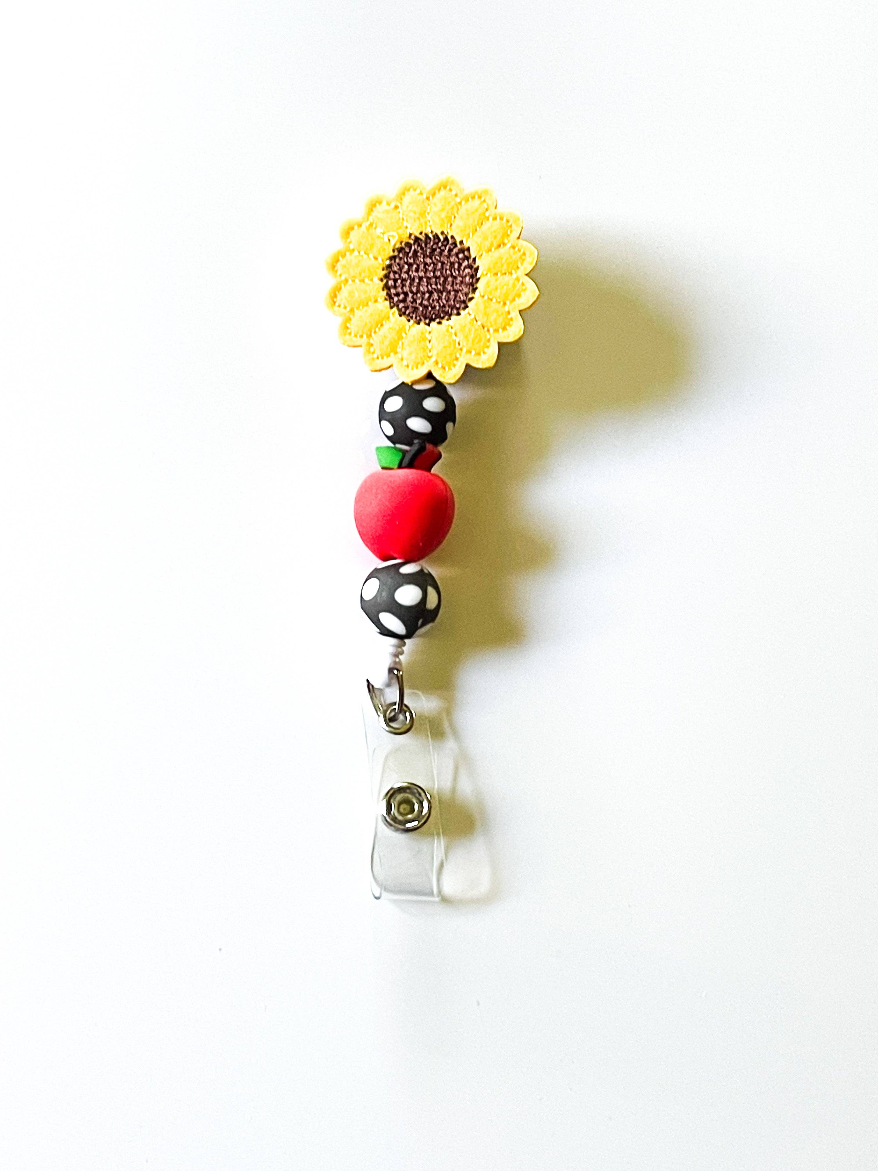 Apple of the Teacher’s Eye Beaded Badge Reel