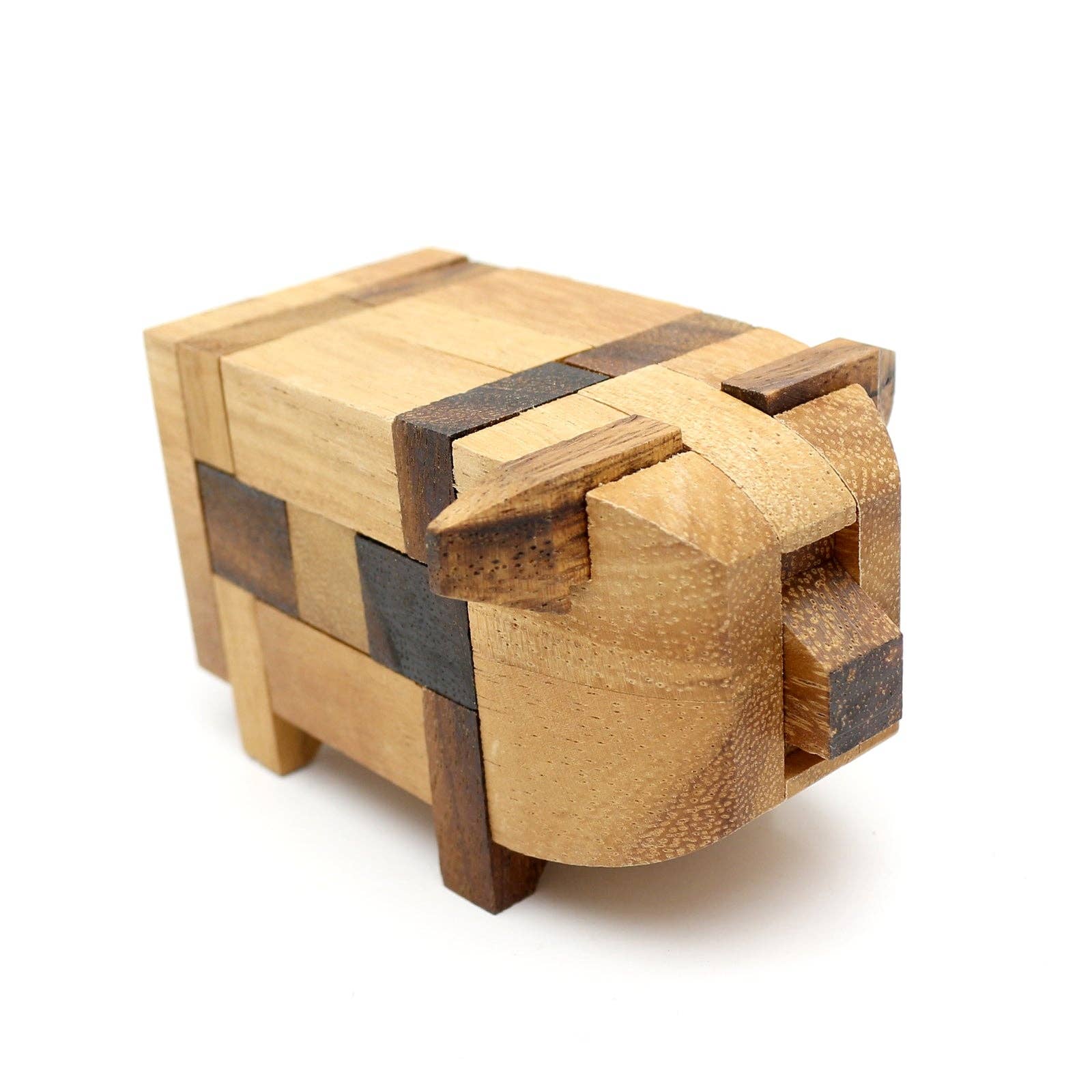 Puzzle Pig animal 3D wooden brain teaser puzzle-take apart and try put all pieces back again.