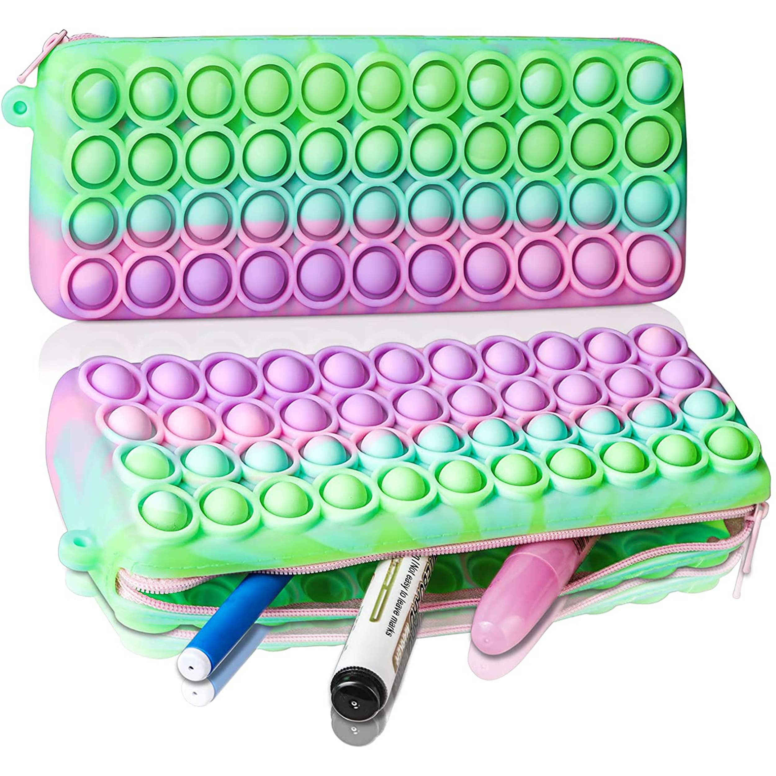 Green, Pink and Purple Pop-It Pencil Case Pouch