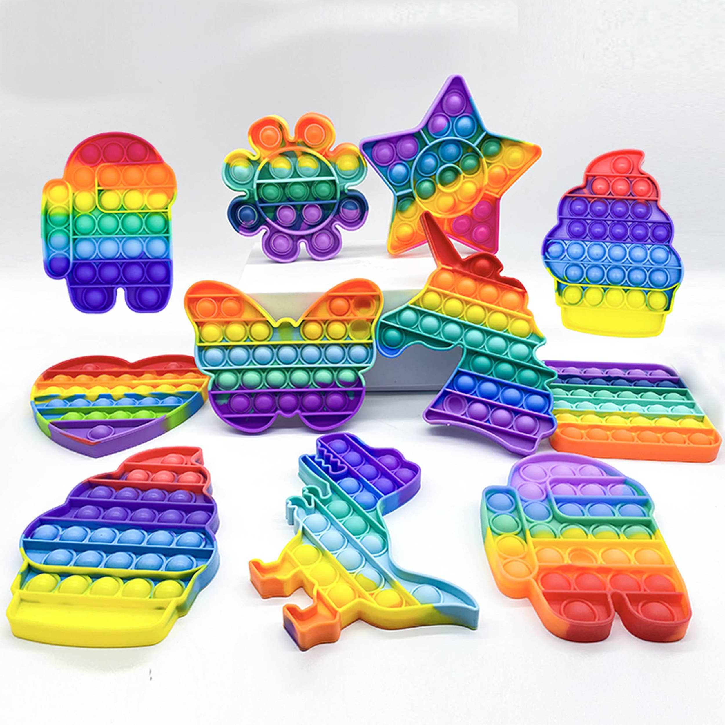 Mix Style Rainbow Color Pop Fidget Stress Relief Toy For Kid